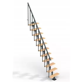 MODULARE TREPPE DOLLE DALLAS 300 CM SCHWARZ BUCHE