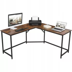    Eckschreibtisch Muf-Art Industrial 149 x 149 x 75 cm schwarz, Brauntöne