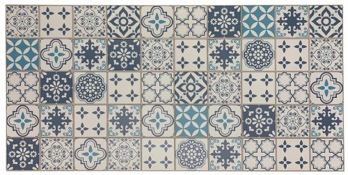 Patchwork 3D-Wandpaneele PVC-VERKLEIDUNG BLAU MATT