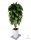 Künstliche Blumen und Früchte Ficus Künstlicher Feigenbaum 140 cm weiß schwarzer Blumentopf