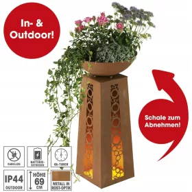    Easymaxx Blumentopf 72 cm x 34 x 69 cm, Metall, Braun- und Beigetöne
