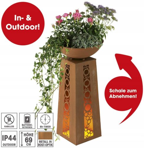  Easymaxx Blumentopf 72 cm x 34 x 69 cm, Metall, Braun- und Beigetöne