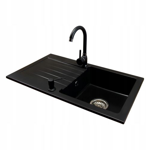 Brado LEON NEXO Einbeckenspüle Dispenser Gold ECO Recycling schwarzer Granit