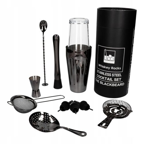 Barkeeper-Geschenkset in der Tube, 11-teilig, schwarz