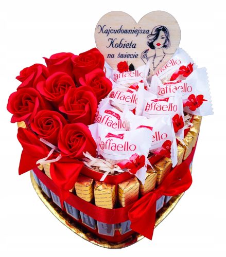  MERCI Kuchen-Geschenkkorb-Set mit Süßigkeiten und Rosen, Geschenk zum Lehrertag