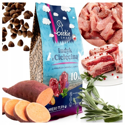  Boskie Smaki Hundefutter Truthahn mit Kalbfleisch 10 kg