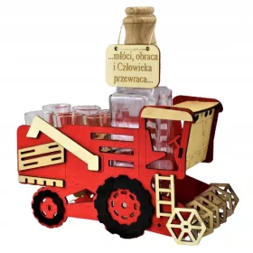    Kombinieren Sie eine Harvester-Karaffe mit Gläsern. Geschenk für den Landwirt. 4 Farben. Kostenloser Anhänger