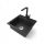Brado DON Einbeckenspüle NOOK Wasserhahn Siphon Chrom schwarzer Granit