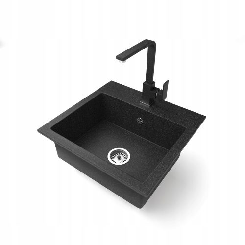 Brado DON Einbeckenspüle NOOK Wasserhahn Siphon Chrom schwarzer Granit