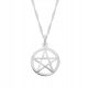  Silberne Pentagramm-Halskette, weißer Pentagrammstern