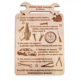  GARAGE RULES BOARD, ein Geschenk für IHN mit Gravur