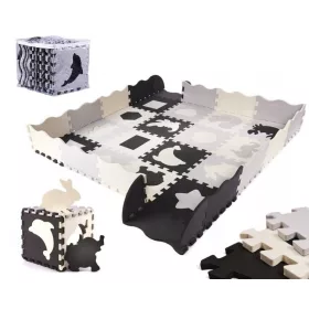  Schaumstoffpuzzle Ikonka KX6268 schwarz-grau-ecru 36 Teile