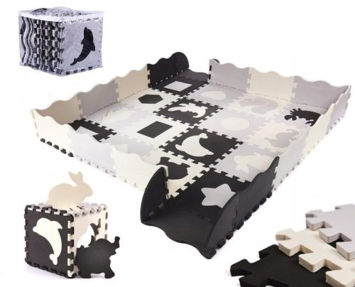  Schaumstoffpuzzle Ikonka KX6268 schwarz-grau-ecru 36 Teile