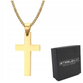  VERGOLDETER/VERGOLDETER KREUZANHÄNGER AUS 316L-STAHL