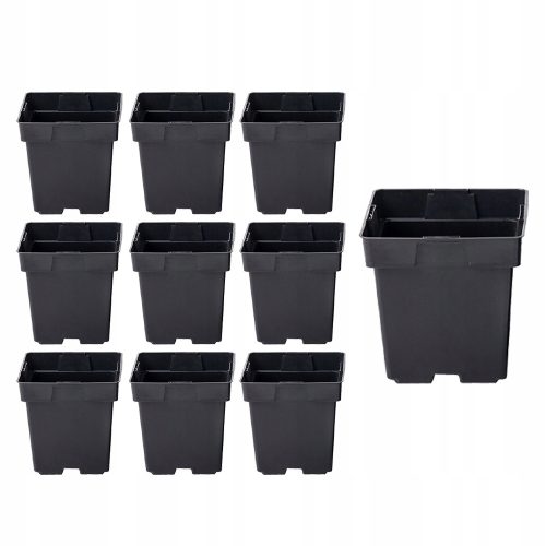  GardenPlus+ Blumentopf 15 cm x 15 x 15 cm Durchmesser 15 cm Kunststoff schwarz