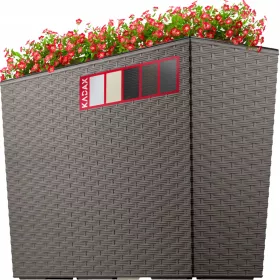    Kadax Blumentopf 56 cm x 19 x 36 cm aus Kunststoff, Braun- und Beigetöne