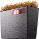  Kadax Blumentopf 56 cm x 19 x 36 cm, Kunststoff, Graphit, Grau- und Silbertöne