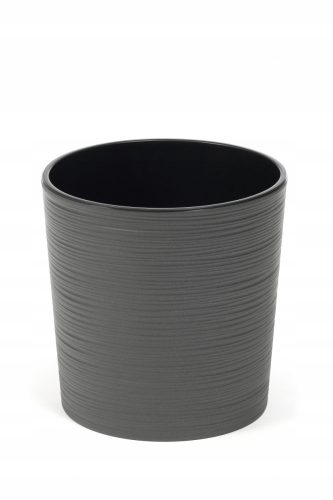 Lamela-Blumentopf, 25 cm x 25 x 25,5 cm, Durchmesser 25 cm, Kunststoff in den Farben Grau und Silber