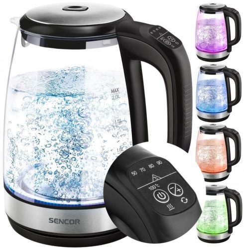  Sencor SWK 2090BK 2200 W 2 l transparenter Wasserkocher