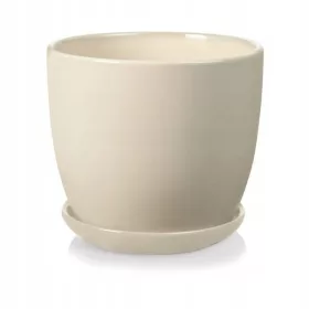   Polnix Blumentopf 18 cm x 20 x 18 cm Durchmesser 20 cm Keramik Creme