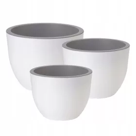    Form-Plastic Blumentopf 29,5 cm x 29,5 x 22 cm Durchmesser 29,5 cm Kunststoff in Grau- und Silbertönen, Grüntöne