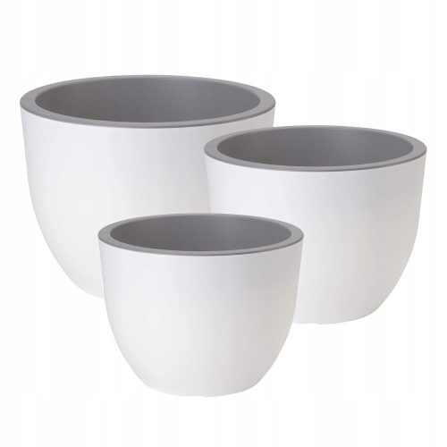  Form-Plastic Blumentopf 29,5 cm x 29,5 x 22 cm Durchmesser 29,5 cm Kunststoff in Grau- und Silbertönen, Grüntöne