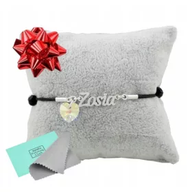  SWAROVSKI-NAMEN-ARMBAND AUS SCHWARZEM SILBER