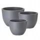  Form-Plastic-Blumentopf, 29,5 cm x 29,5 x 22 cm, Durchmesser 29,5 cm, Kunststofftöne in Grau und Silber