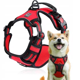  DRUCKFREIES SCHUTZGESCHIRR für Hunde ELITE L rot
