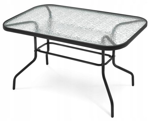 Tisch für Garten und Terrasse - Mat-Company rechteckiger Metalltisch 120 x 70 x 70 cm schwarz