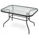 Tisch für Garten und Terrasse - Mat-Company rechteckiger Metalltisch 120 x 70 x 70 cm schwarz