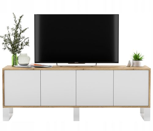  Moderner TV-Ständer, Kommode, Loft Wotan, Weiß Matt