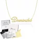  Goldene Halskette mit dem Namen Dominika, pr925, Widmung, KOSTENLOSE BOX