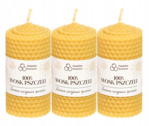 Kerzen Traditionelle Honigbienenwachskerze Pasieka Zen 3 Stk.