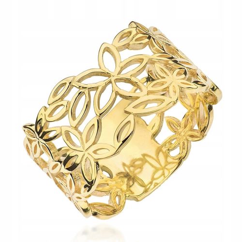  Durchbrochener Goldring mit Blumen, Ehering 333 R19