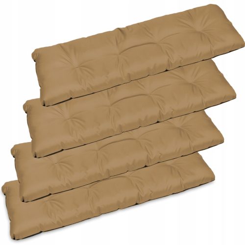  Gartenkissen für Bank 120x38 - 4 Stück beige
