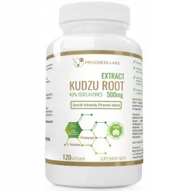   Kudzu-Wurzel-Extrakt 500mg + L-Leucin + Prebiotik von Progress Labs, vegan