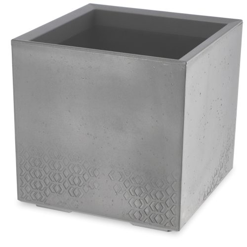  Kadax Blumentopf 40 cm x 40 x 39 cm, Kunststoff in den Farben Grau und Silber