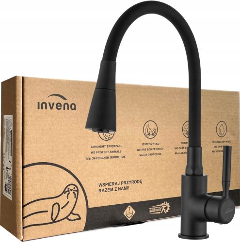  Invena Pogo Plus bodenstehender Küchenarmatur, schwarz