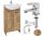 4IN1 SET BADEZIMMERSCHRANK MIT WASCHBECKEN EICHE 45 CM MISCHER + SIPHON