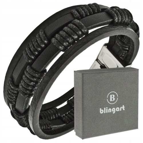  SCHWARZES DAMEN-LEDERARMBAND MIT RIEMEN