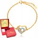  Armband aus 925er Gold mit dreifacher Herzgravur „LOVE“.