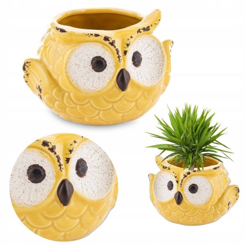 Töpfe und Pflanzgefäße für den Außenbereich und den Garten Duwen-Blumentopf, 13 cm x 13 x 8 cm, Durchmesser 10 cm, Keramik in Gelb- und Goldtönen