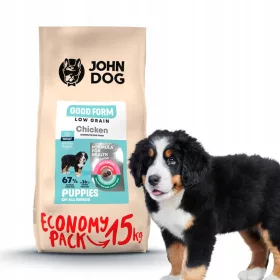    John Dog Goodform Welpenhuhn mit niedrigem Getreidegehalt, 15 kg