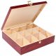 Lebensmittelbehälter Creative Deco Burgundy Lacquer Wood Teebox, Holz, 12 Fächer