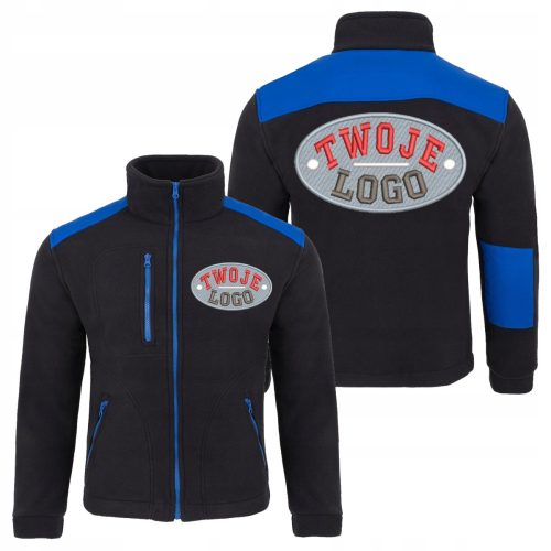 Firmen-Arbeitsfleece 340 mit Logo-Stickerei und XL-Aufdruck