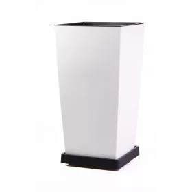    Prosperplast Blumentopf 40 cm x 40 x 75 cm, weißer Kunststoff