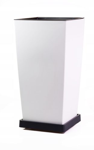  Prosperplast Blumentopf 40 cm x 40 x 75 cm, weißer Kunststoff