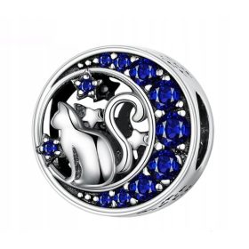  CHARMS Anhänger Katze Zirkone Silber Granat S925