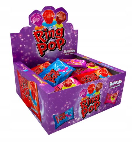 Ring Pop Original Lutscher in Ringform, 4 Geschmacksrichtungen - 24 Stück